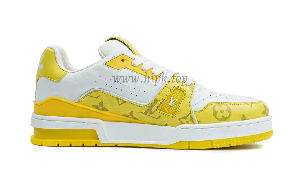 Pkgod Louis Vuitton TrainerWhite Yellow Monogram retail materials ready to ship