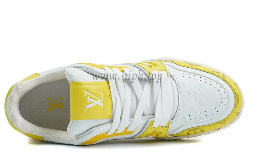 Pkgod Louis Vuitton TrainerWhite Yellow Monogram retail materials ready to ship