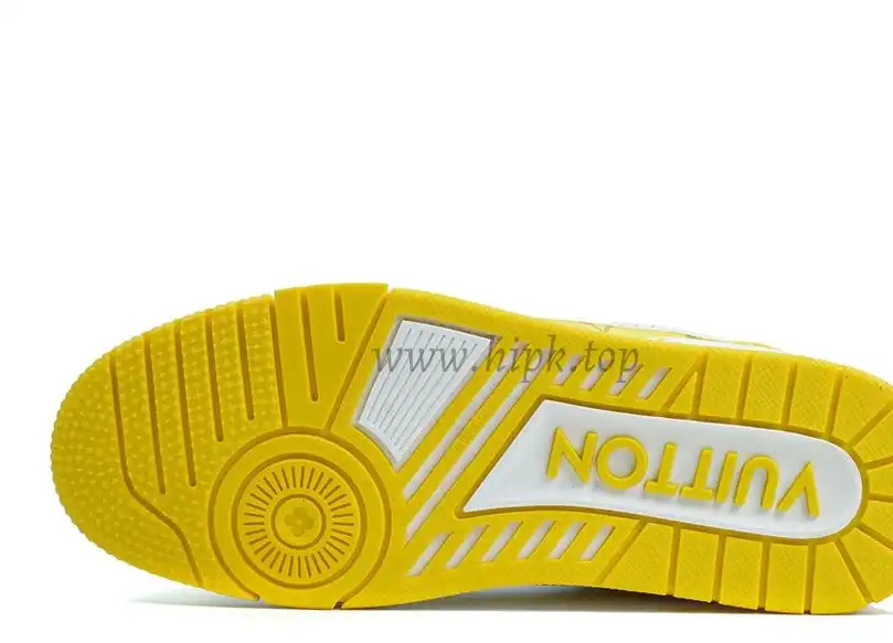 Pkgod Louis Vuitton TrainerWhite Yellow Monogram retail materials ready to ship