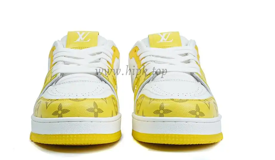 Pkgod Louis Vuitton TrainerWhite Yellow Monogram retail materials ready to ship