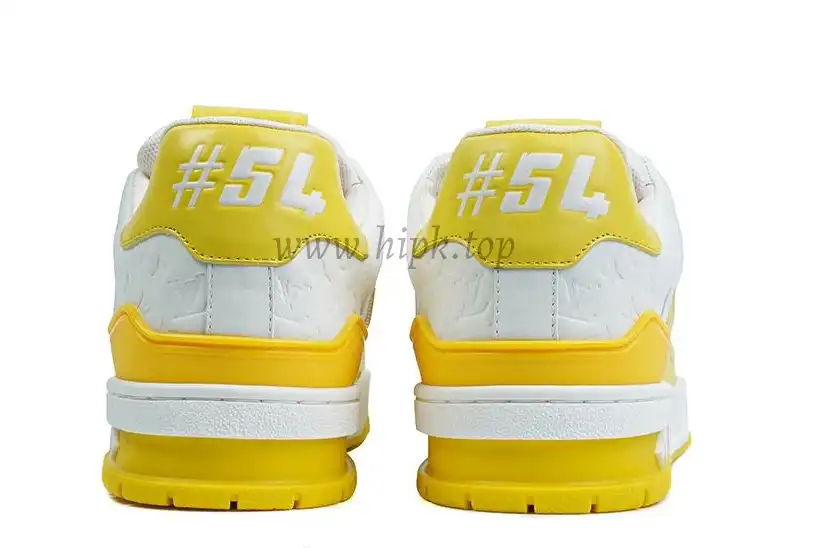 Pkgod Louis Vuitton TrainerWhite Yellow Monogram retail materials ready to ship