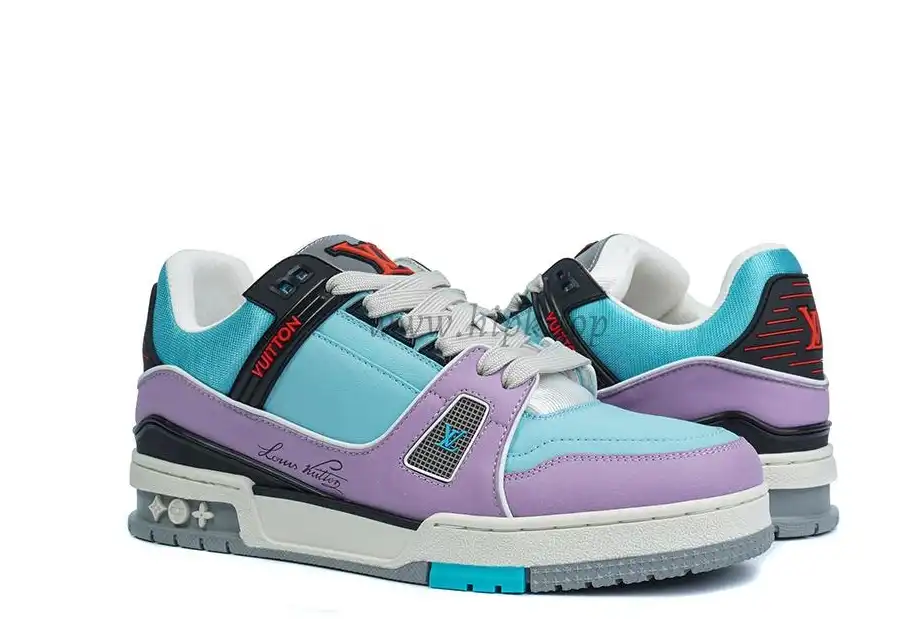 PK god Louis Vuitton LV Trainer multiple colorful purple retail materials ready to ship