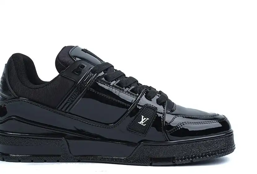 PK god Louis Vuitton Patent Leather Triple Black retail materials ready to ship