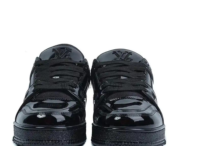 PK god Louis Vuitton Patent Leather Triple Black retail materials ready to ship