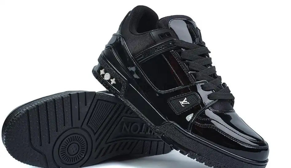 PK god Louis Vuitton Patent Leather Triple Black retail materials ready to ship