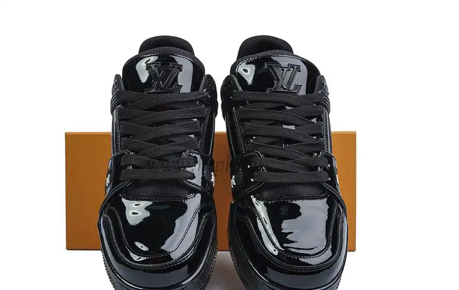 PK god Louis Vuitton Patent Leather Triple Black retail materials ready to ship