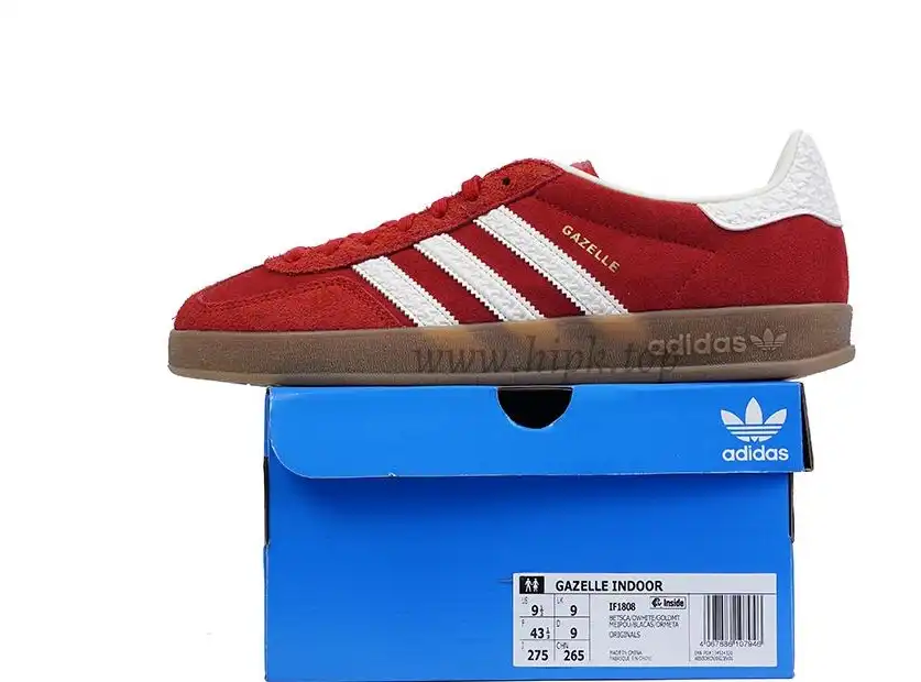 PK GOD Adidas Gazelle Indoor Red White RETAIL MATERIALS READY TO SHIP