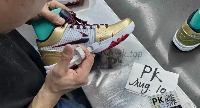 PK God Kobe 4 Protro Metallic Gold and Dark Obsidian RETAIL MATERIALS READY TO SHIP