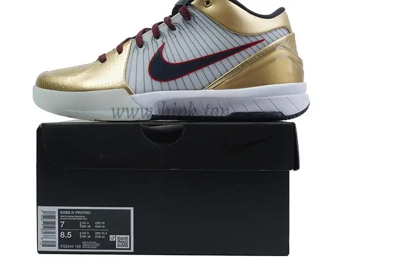 PK God Kobe 4 Protro Metallic Gold and Dark Obsidian RETAIL MATERIALS READY TO SHIP