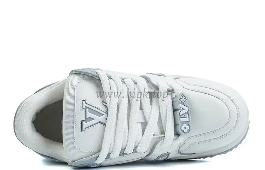 PK God Louis Vuitton Trainer Maxi White Grey RETAIL MATERIALS READY TO SHIP