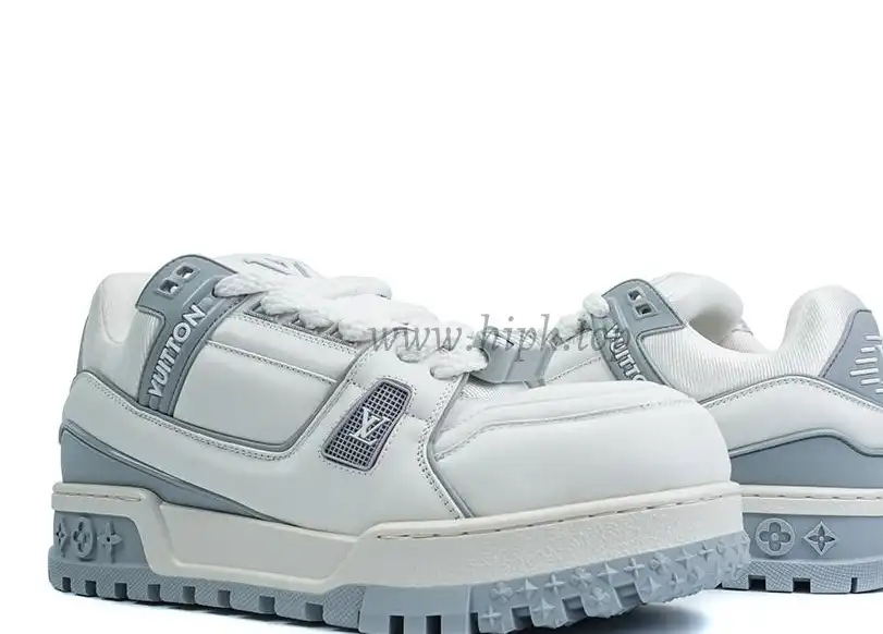 PK God Louis Vuitton Trainer Maxi White Grey RETAIL MATERIALS READY TO SHIP