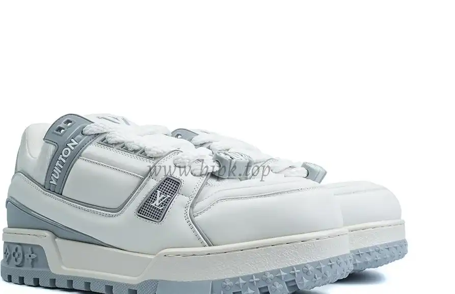 PK God Louis Vuitton Trainer Maxi White Grey RETAIL MATERIALS READY TO SHIP