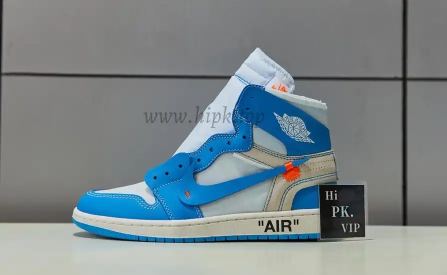 PK GOD X YIFU RETAIL FACTORYOFF WHITE X AIR JORDAN 1 POWDER BLUE UNC RETAIL MATERIALS ready limited