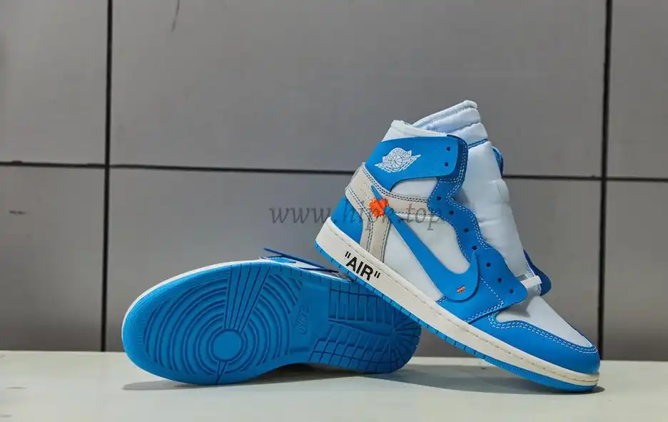 PK GOD X YIFU RETAIL FACTORYOFF WHITE X AIR JORDAN 1 POWDER BLUE UNC RETAIL MATERIALS ready limited