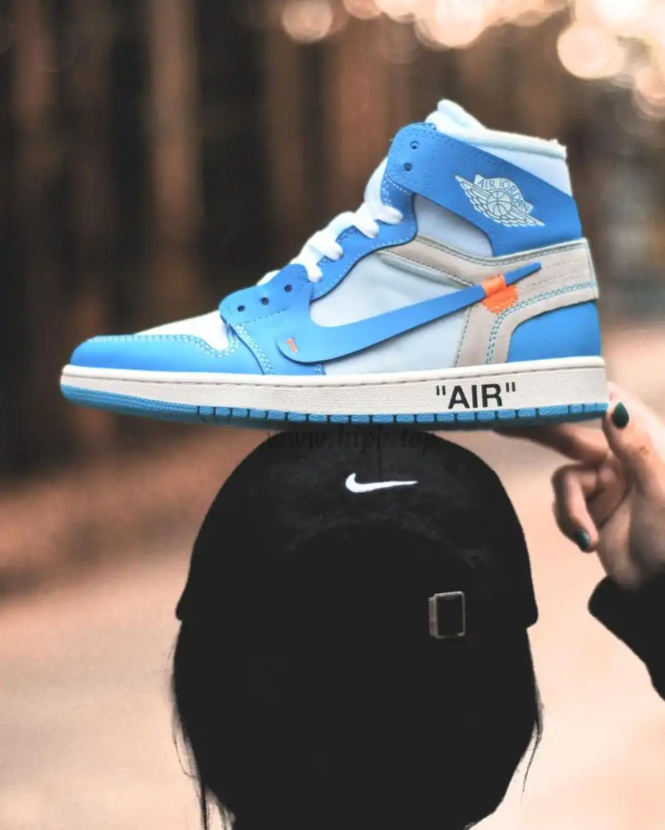 PK GOD X YIFU RETAIL FACTORYOFF WHITE X AIR JORDAN 1 POWDER BLUE UNC RETAIL MATERIALS ready limited