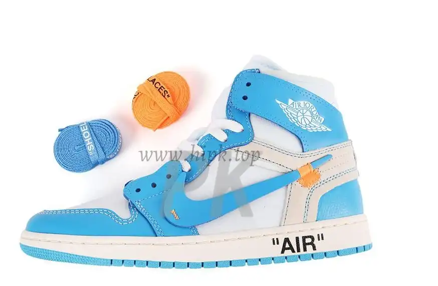 PK GOD X YIFU RETAIL FACTORYOFF WHITE X AIR JORDAN 1 POWDER BLUE UNC RETAIL MATERIALS ready limited