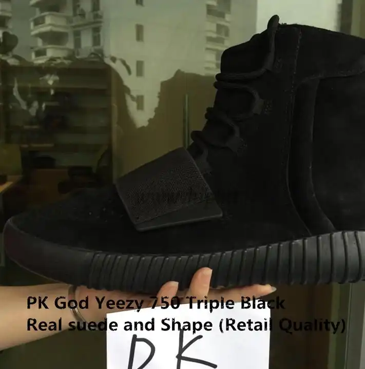 PK God Yeezy 750 Triple Black real suede and shape (real quality)