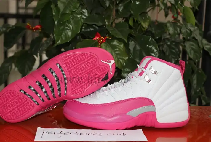 AUTHENTIC AIR JORDAN 12 GS WHITE DYNAMIC PINK 100% Nike Pair .PK EXCLUSIVE