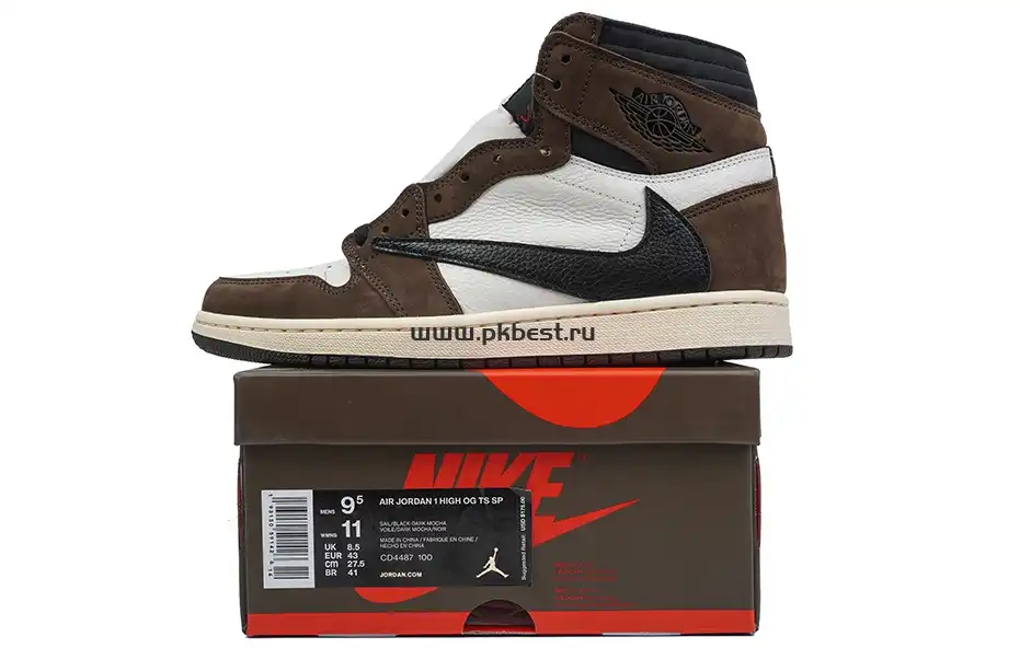 PK5.0 TRAVIS SCOTT X AIR JORDAN I CD4487-100 HIGH OG MOCHA RETAIL MATERIALS RETAIL VERSION