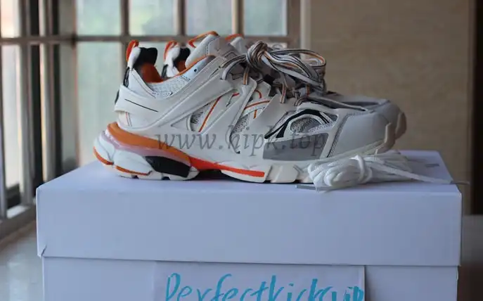 PK God exclusive Balencia Paris Track SneakersWhite Orange best version ready to ship