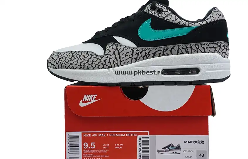 PK god Atmos x  Nike Air Max 1 Retro “Elephant” retail materials ready to ship