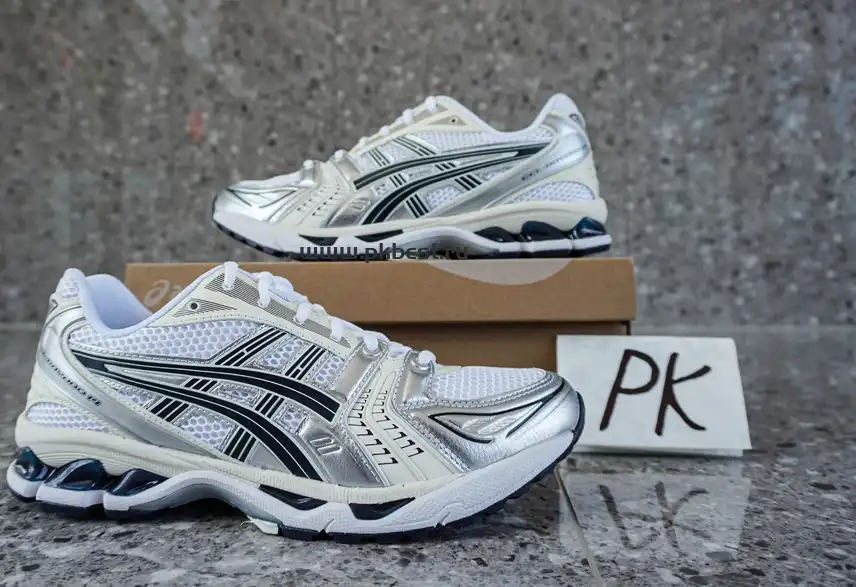 PK GOD Asics Gel-Kayano 14 White black silver RETAIL MATERIALS READY TO SHIP