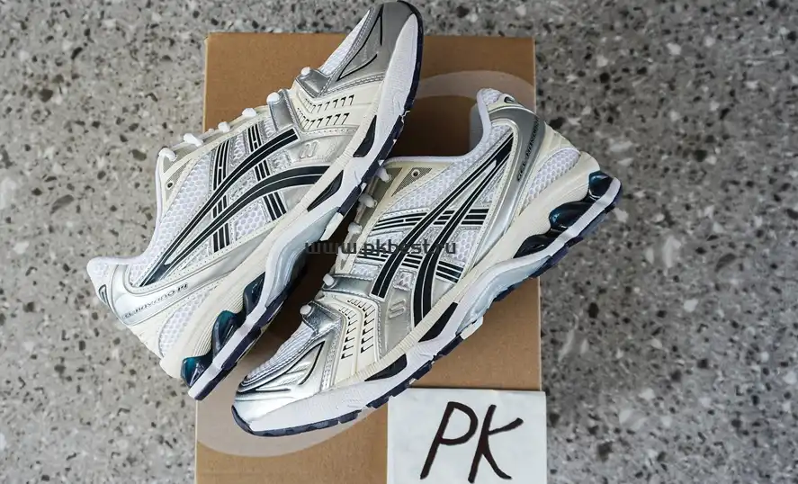 PK GOD Asics Gel-Kayano 14 White black silver RETAIL MATERIALS READY TO SHIP