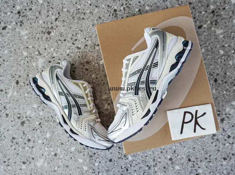 PK GOD Asics Gel-Kayano 14 White black silver RETAIL MATERIALS READY TO SHIP