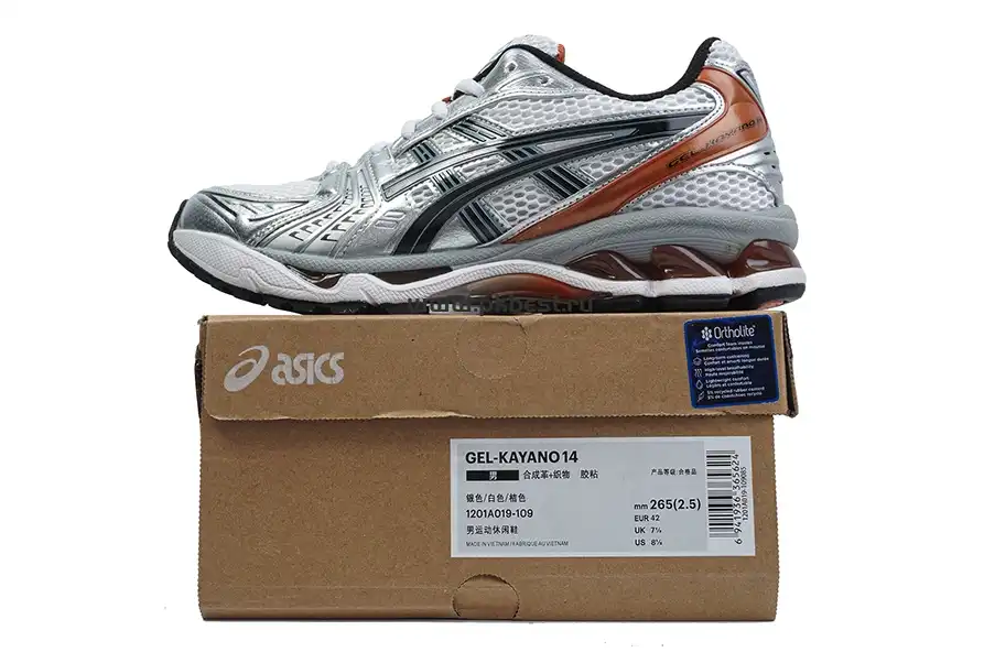 PK GOD ASICS Gel-Kayano 14 White Piquant Orange RETAIL MATERIALS READY TO SHIP