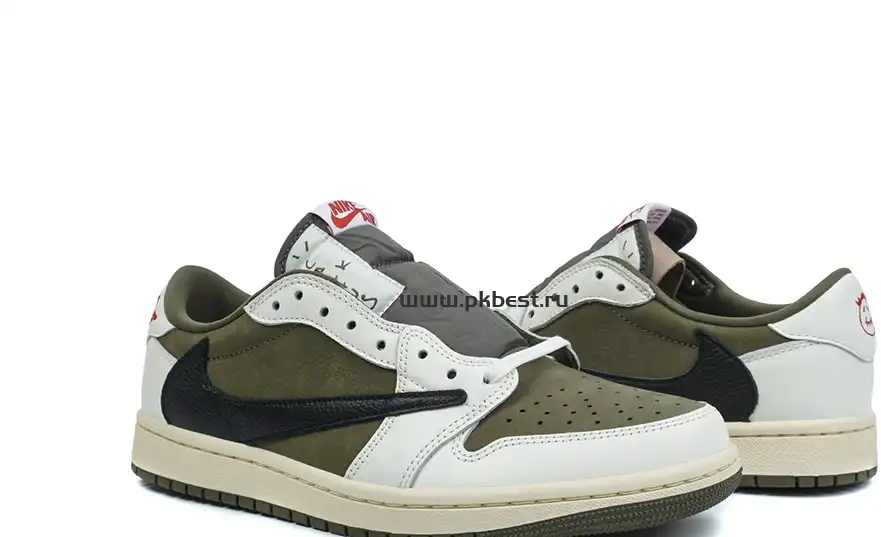 PK5.0 JORDAN 1 RETRO LOW Medium Olive TRAVIS SCOTT NEUTRAL OLIVE RETAIL MATERIALS READY TO SHIP