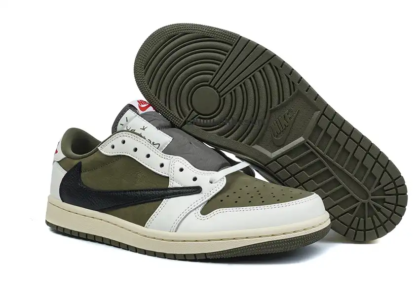 PK5.0 JORDAN 1 RETRO LOW Medium Olive TRAVIS SCOTT NEUTRAL OLIVE RETAIL MATERIALS READY TO SHIP