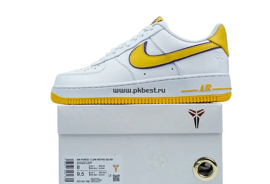 PK GOD Kobe Bryant x Nike Air Force 1 Low ‘Varsity Maize’ RETAIL MATERIALS READY TO SHIP