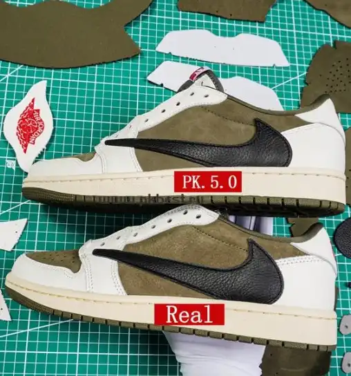 PK 4.0 Jordan 1 Retro Low Golf Travis Scott Neutral Olive RETAIL MATERIALS READY TO SHIP