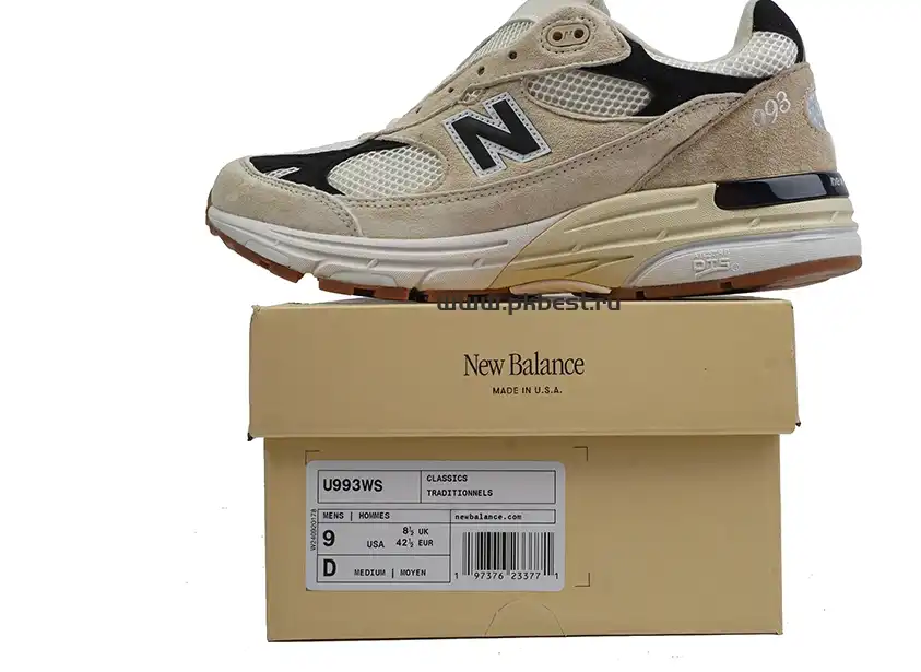 PK GOD New Balance 993 MiUSA Teddy Santis Sea Salt Black RETAIL MATERIALS READY TO SHIP