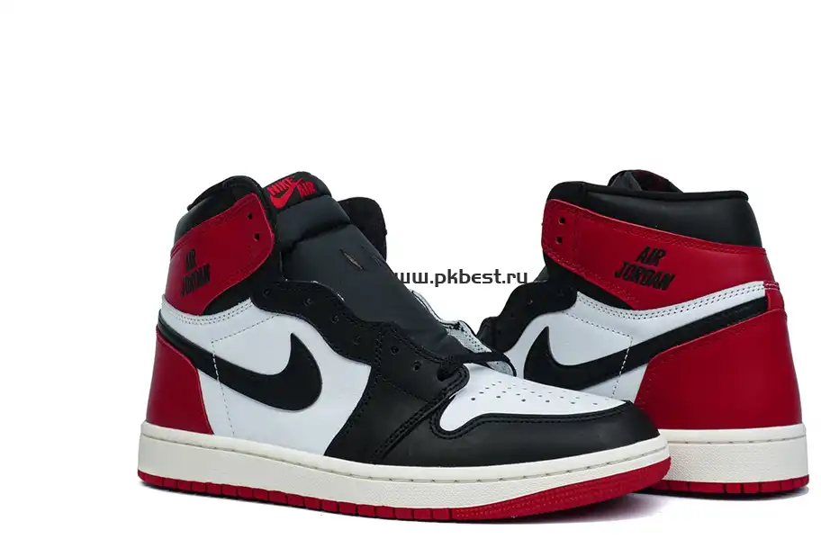 PK5.0 Jordan Air Jordan 1 “Black Toe Reimagined” White black red RETAIL MATERIALS READY TO SHIP