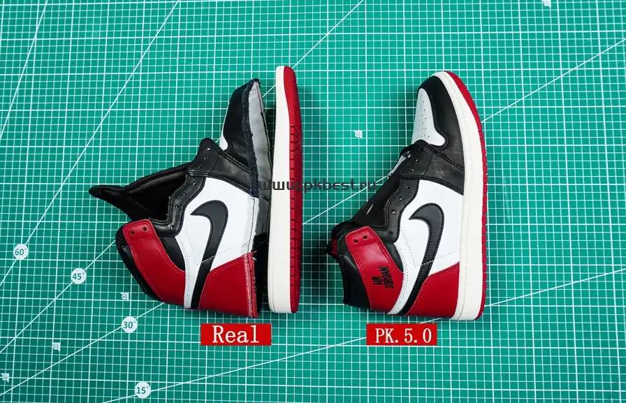 PK5.0 Jordan Air Jordan 1 “Black Toe Reimagined” White black red RETAIL MATERIALS READY TO SHIP