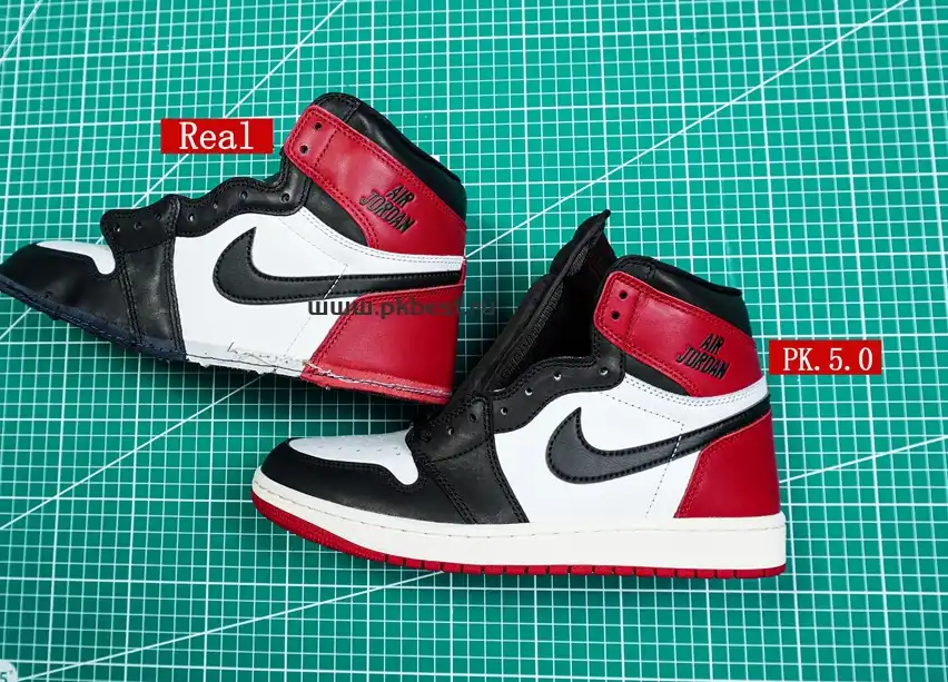 PK5.0 Jordan Air Jordan 1 “Black Toe Reimagined” White black red RETAIL MATERIALS READY TO SHIP