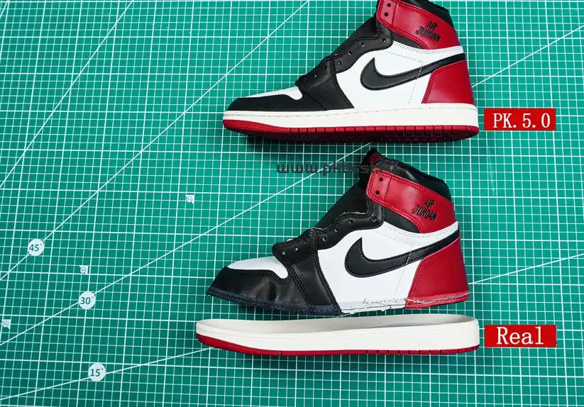 PK5.0 Jordan Air Jordan 1 “Black Toe Reimagined” White black red RETAIL MATERIALS READY TO SHIP