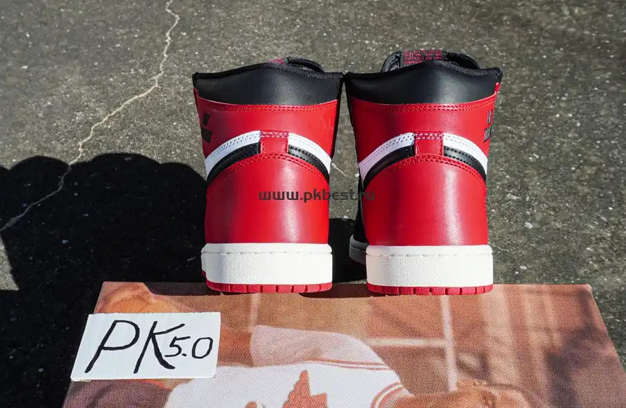 PK5.0 Jordan Air Jordan 1 “Black Toe Reimagined” White black red RETAIL MATERIALS READY TO SHIP