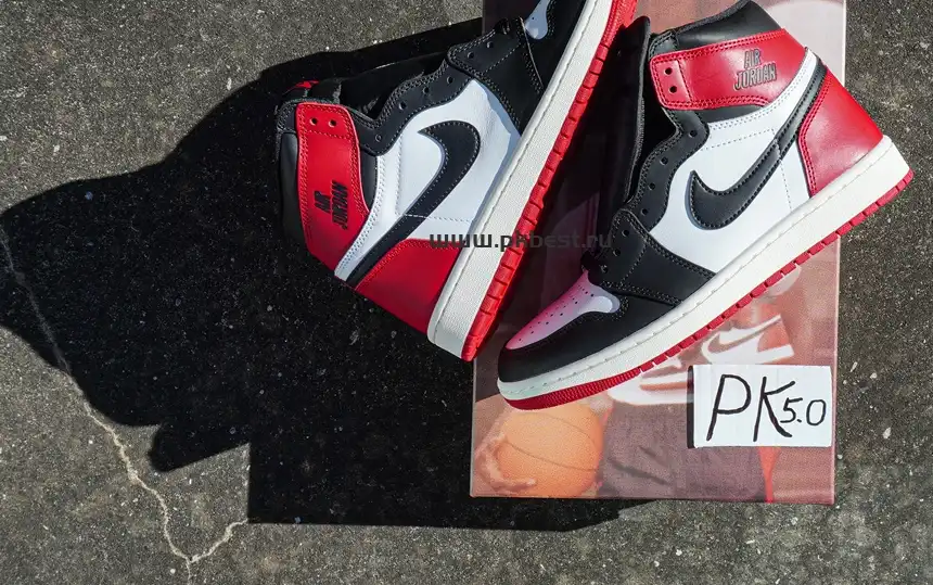 PK5.0 Jordan Air Jordan 1 “Black Toe Reimagined” White black red RETAIL MATERIALS READY TO SHIP