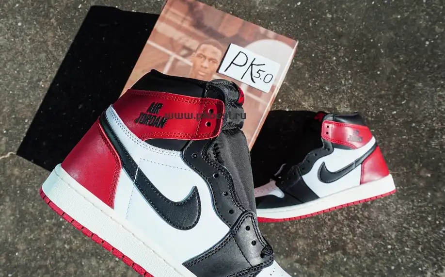 PK5.0 Jordan Air Jordan 1 “Black Toe Reimagined” White black red RETAIL MATERIALS READY TO SHIP