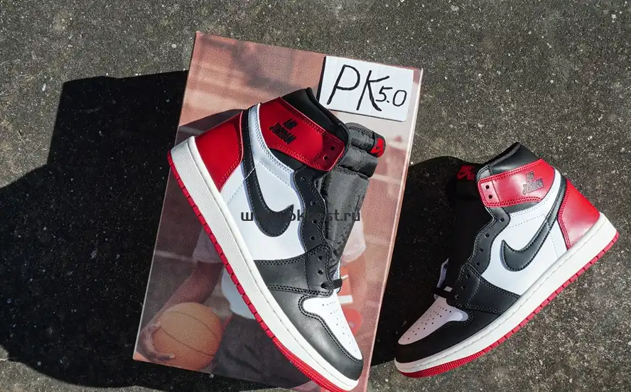 PK5.0 Jordan Air Jordan 1 “Black Toe Reimagined” White black red RETAIL MATERIALS READY TO SHIP