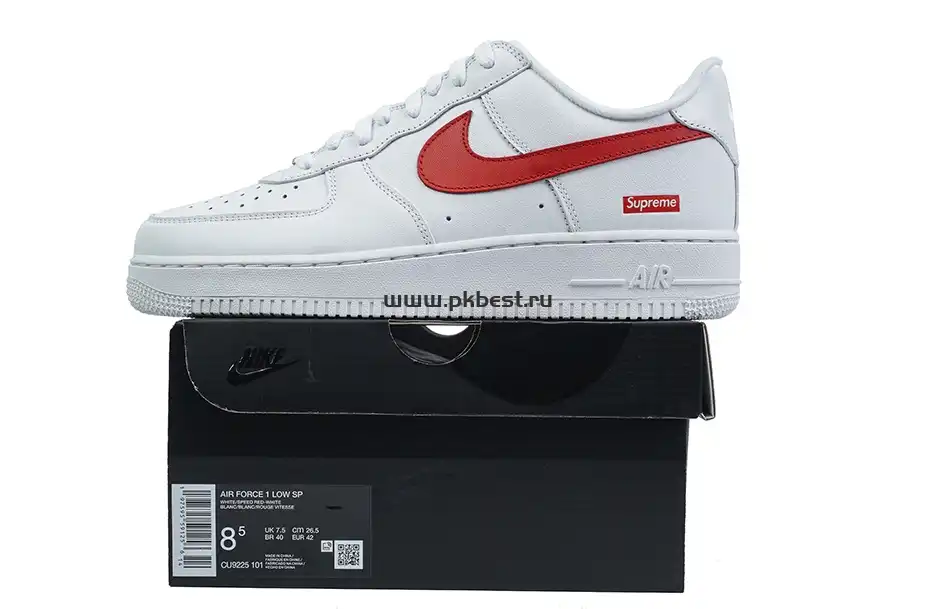 PK GOD Nike Supreme x Air Force 1 Low Box Logo – Speed Red RETAIL MATERIALS READY TO SHIP