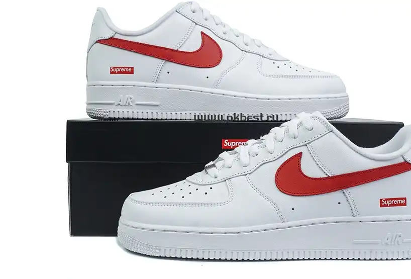 PK GOD Nike Supreme x Air Force 1 Low Box Logo – Speed Red RETAIL MATERIALS READY TO SHIP