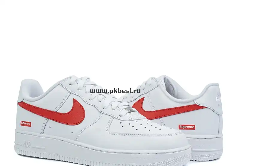 PK GOD Nike Supreme x Air Force 1 Low Box Logo – Speed Red RETAIL MATERIALS READY TO SHIP