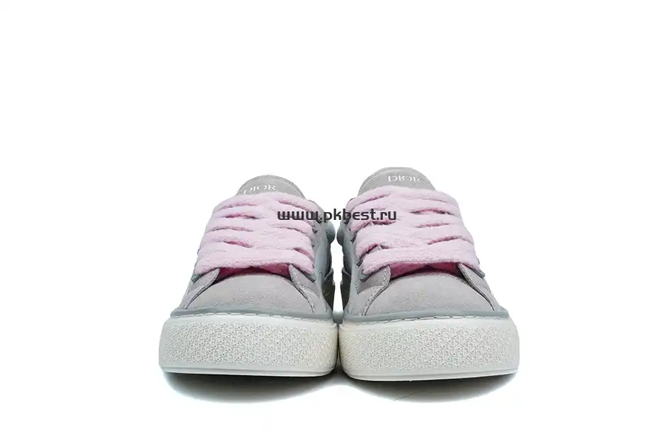 PK GOD Dior B33 TENNIS  DO  EMBROIDERED  CANV Gray & PINK RETAIL MATERIALS READY TO SHIP