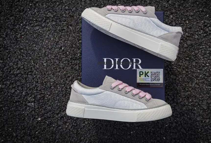 PK GOD Dior B33 TENNIS  DO  EMBROIDERED  CANV Gray & PINK RETAIL MATERIALS READY TO SHIP