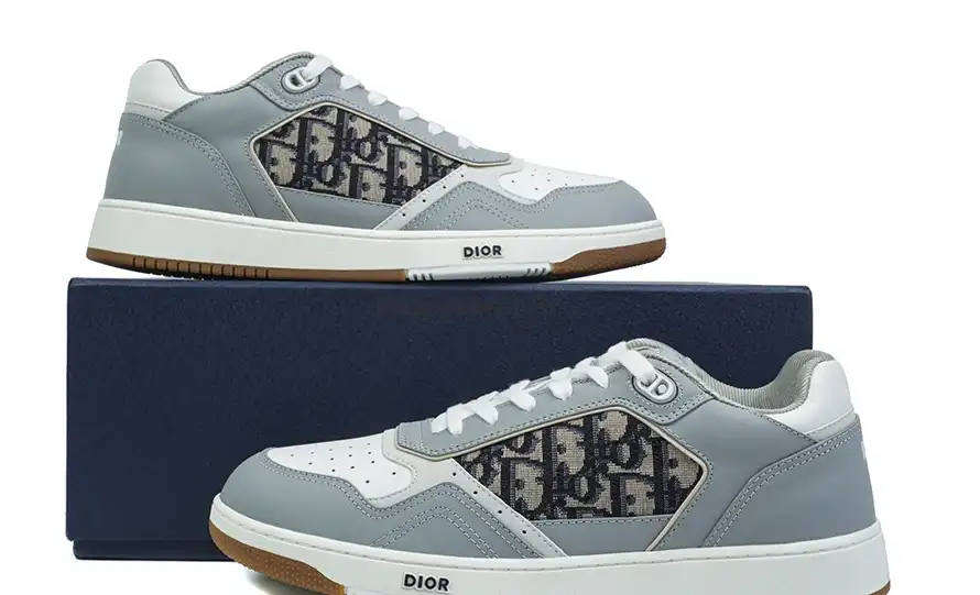 PK GOD Dior B33 TENNIS  DO  EMBROIDERED  CANV Gray & PINK RETAIL MATERIALS READY TO SHIP