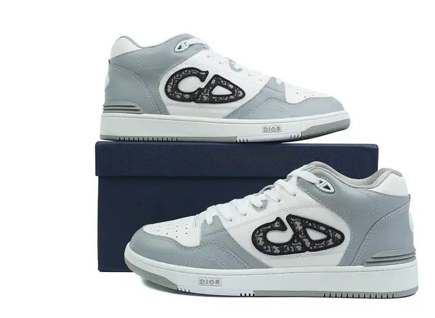 PK GOD Dior B57 MID-TOP SNEAKER  Gray and white RETAIL MATERIALS READY TO SHIP