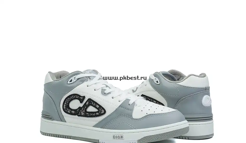 PK GOD Dior B57 MID-TOP SNEAKER  Gray and white RETAIL MATERIALS READY TO SHIP